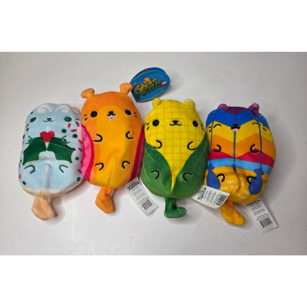 Lot of 4 Cats vs. Pickles Plushies Cepia LLC Soft Squishy Collectible Toys